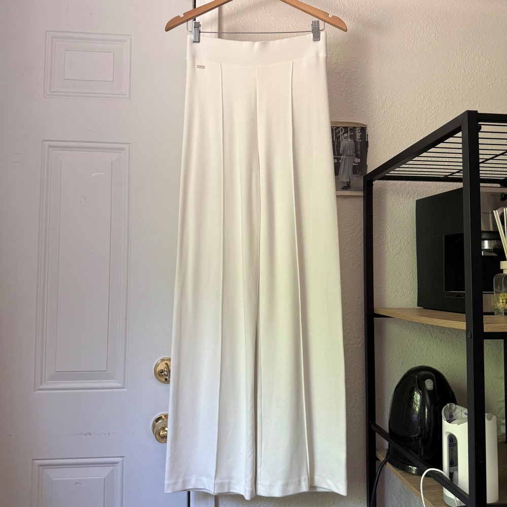 LUNE ACTIVE white Forest flare pull on wide straight sweat lounge pants